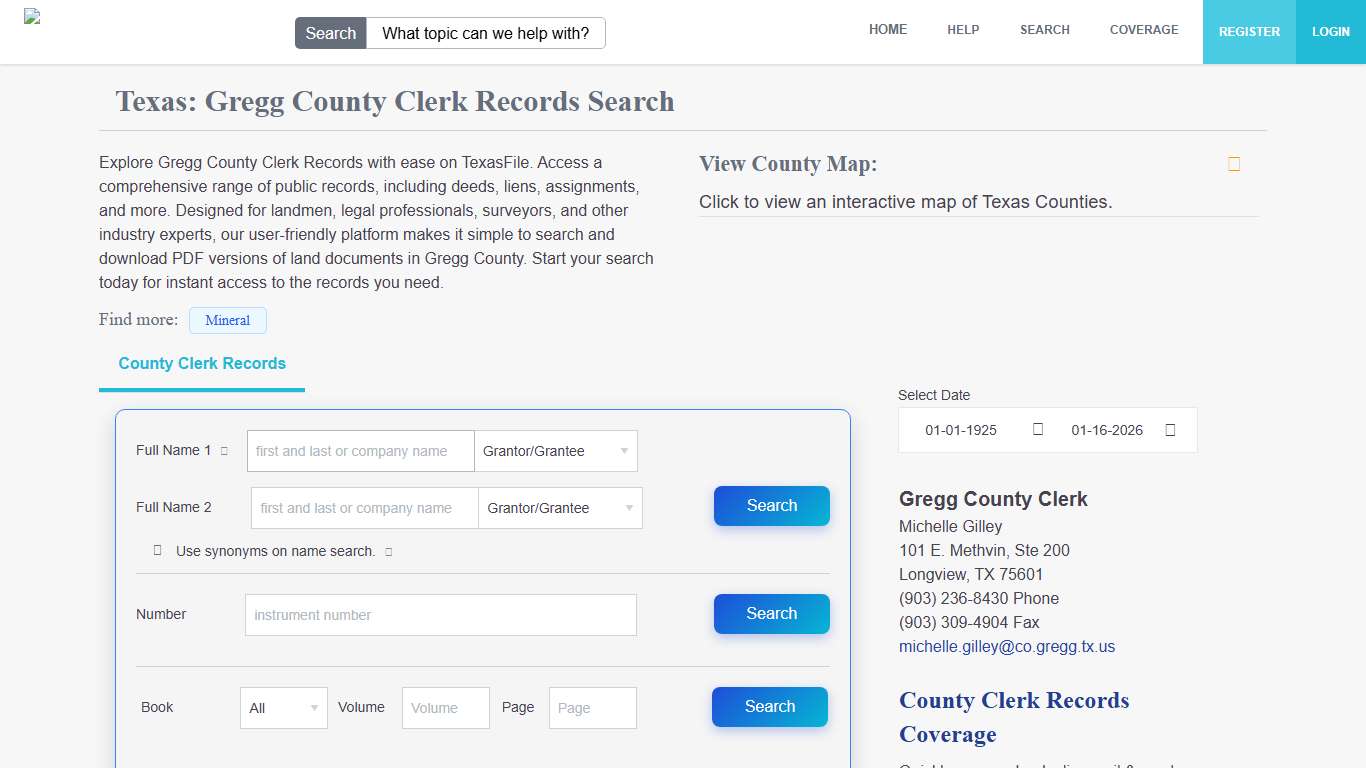 Gregg County Clerk Records Search TexasFile